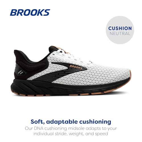 Brooks Men’s Anthem 6 Neutral Running Shoe - White Black Tan 8