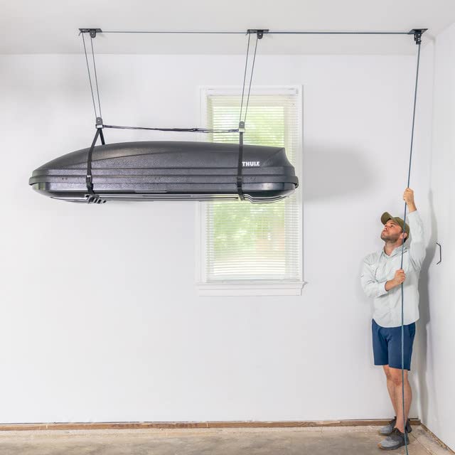 EasyLift Garage Ceiling Hoist System - Holds 150 lb, Includes Adjustable Straps