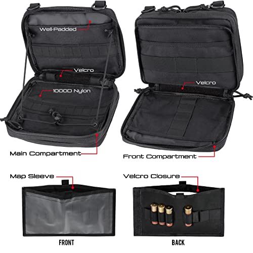 WYNEX Tactical Large Admin Molle Pouch Double Layer Design Black