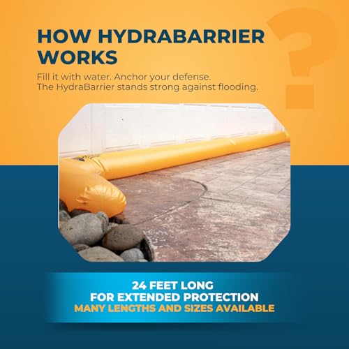 Watershed Innovations 24 ft HydraBarrier Flood Barrier - Reusable Water Diversion Tube