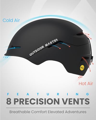 OutdoorMaster ELK MIPS Ski & Snowboard Helmet Set with OTG Goggles - Matte Black, Large