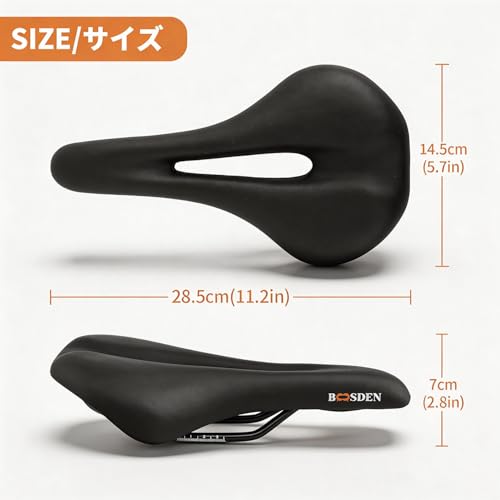 Comfort Bike Seat Waterproof Bicycle Saddle with Memory Foam - Black 03