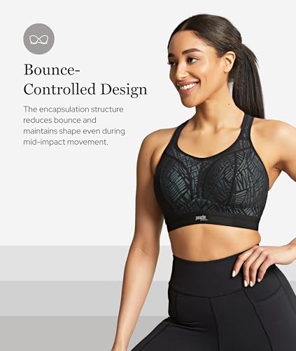 Panache Women's Plus Size Non-Wired Sports Bra 34F Charcoal Gray