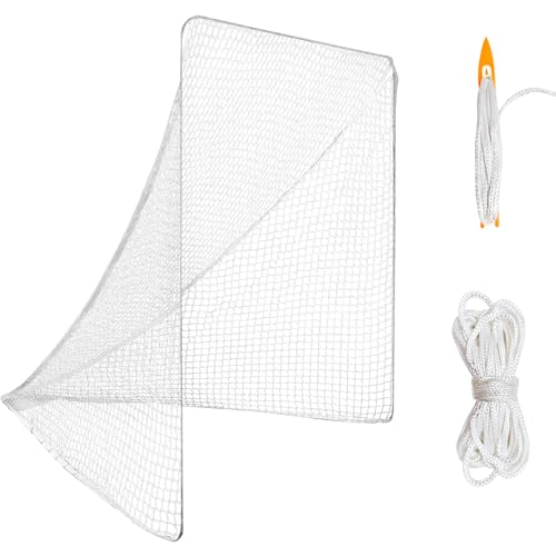 6mm Lacrosse Net Replacement for 6x6x7ft Goals with Installation Aid & Lacing Ropes