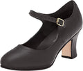 Women's Character Shoe - Manhattan Style, Black, Size 4, Non-Slip Heel