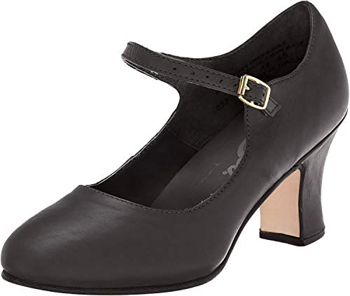 Women's Character Shoe - Manhattan Style, Black, Size 4, Non-Slip Heel