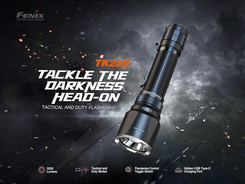Fenix TK22R Tactical Flashlight 3200 Lumens USB-C Rechargeable Long Throw