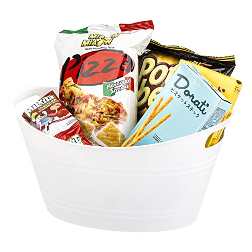 6 Pack Plastic Oval Storage Tubs - 4.5L Ice Buckets for Wine Beer Champagne