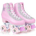SULIFEEL Pink Girls & Women Roller Skates Size 3-4 with Light-Up Wheels