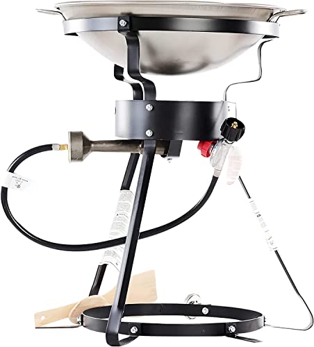 King Kooker 24-Inch Heavy-Duty Portable Propane Cooker with 18-Inch Steel Wok