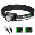 NEXTORCH Estar 1300 Lumens Rechargeable Headlamp with 2 Batteries, Black