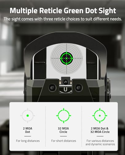 CVLIFE WildHawk X Solar Red/Green Dot Sight for RMR Footprint, 2 & 32 MOA Circles, Auto Brightness, Green Dot Variation