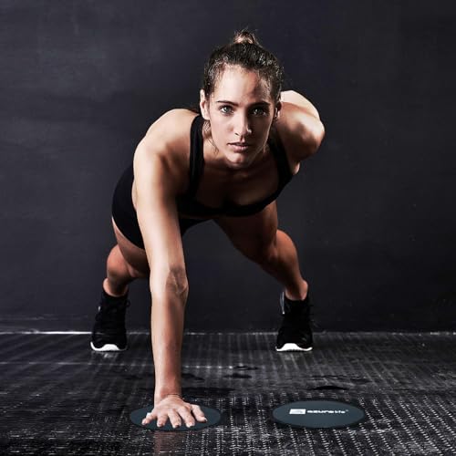 A AZURELIFE Black Dual-Sided Exercise Core Sliders for Abdominal & Core Workouts