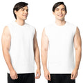 Men's Sleeveless Cotton T-Shirt - Breathable Moisture-Wicking & Odor Control, Small, White