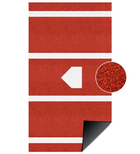 Clay Baseball Hitting Mat 6' x 4' Batting Turf with Batters Box & Home Plate