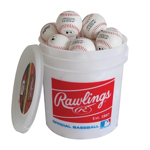 Recreational Practice Baseballs in Bucket - Youth, Official Size, 24 Pack