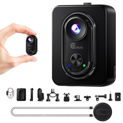 Mini 4K Body Camera with WiFi & Magnetic Mount - Black, Waterproof 20MP Vlogging Camera