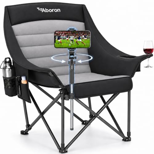 Oversized Camping Chair with Padded Armrest, Adjustable Phone Holder - Charcoal Gray Variation of THIS listing