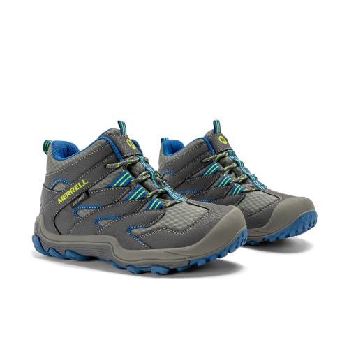 Merrell Chameleon 7 Mid A/C Kids Waterproof Hiking Shoes Grey/Blue Size 7 Big Kid