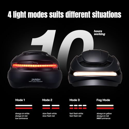 Electric Bike Helmet with Lights & Turn Signal - Black, Fits 85% Riders