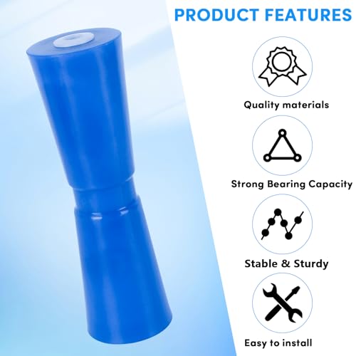 12-Inch Boat Trailer Roller 4-Pack Heavy Duty PU Keel Rollers for Boat Trailers