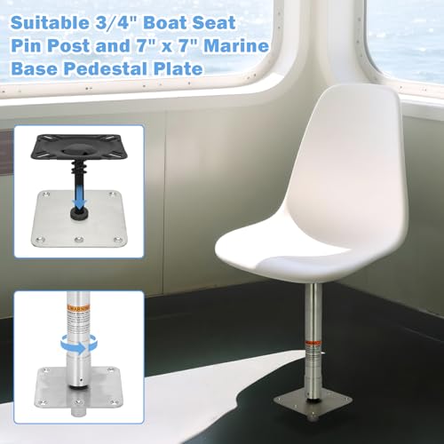 Boat Seat Pedestal Base Mount Kit with 7x7 Marine Plate and 3/4 Inch Rotating Post