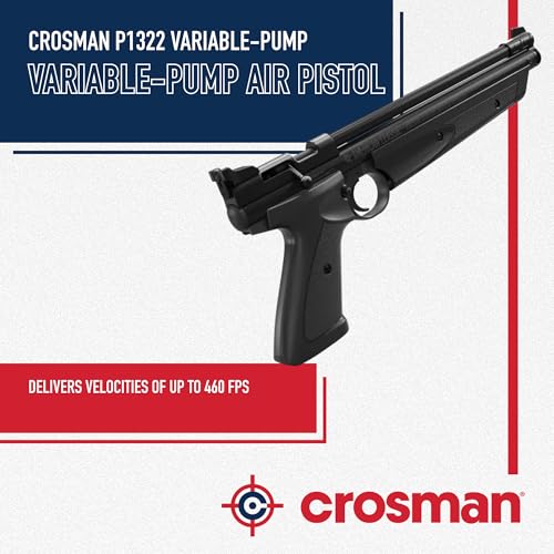 Crosman .22 Caliber Pellet Pistol - Black, Bolt-Action, Up to 460 FPS