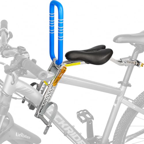 Child Bike Seat Front Mount for Kids 2-6 Years Lightweight & Portable Blue-021