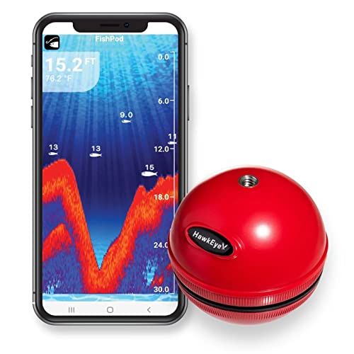 Hawkeye FishPod 5X Bluetooth Fish Finder with AI Technology & Mounting System