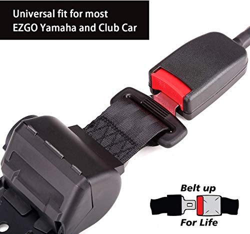10L0L 42-Inch Retractable 2-Point Golf Cart Seat Belts Kit for EZGO, Yamaha, Club Car