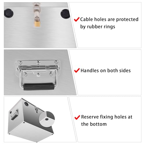 Peastorm Double Series RV Marine Battery Box 12V Waterproof Stainless Steel for Boat & Kayak