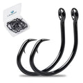 Saltwater Circle Hooks in-Line Wide Gap Fishing Hooks for Catfish Tuna & More - 4/0 20pcs - Strong Carbon Steel