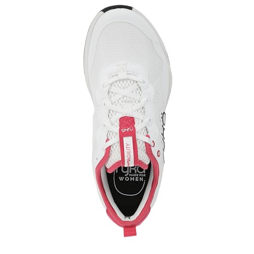 Ryka Women's Court Agility Cross Training Shoe 7.5 Wide White Pink