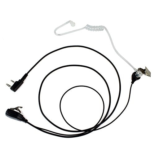 Case of 10, Retevis Walkie Talkies Earpiece with Mic 2 Pin Acoustic Tube Headset, for RT22 RT21 RT68 H777, Compatible with Pxton Baofeng BF-888S BF-T26 Kenwood walkie talkie, Two Way Radio Earpiece