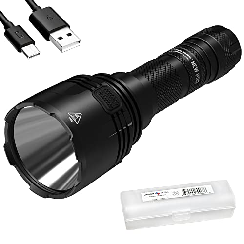 High Power Long Throw Hunting Flashlight 1000 Lumens, 676 Yards Beam with Organizer