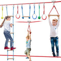 60ft Ninja Warrior Obstacle Course for Kids with Accessories & Tree Protectors