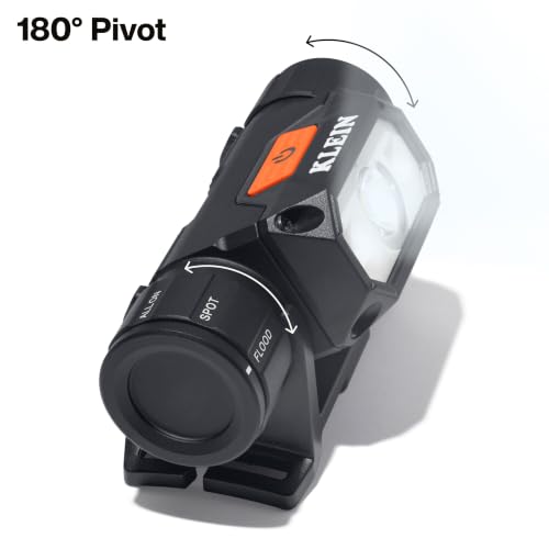 Klein Tools 56078 1000-Lumen Rechargeable Headlamp with Hard Hat Mount, Magnetic Base, 180° Pivot, USB-C