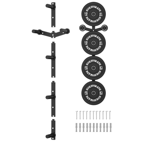 Wall Mount Weight Plate Storage Rack - 6 Pegs for 2-Inch Olympic Plates
