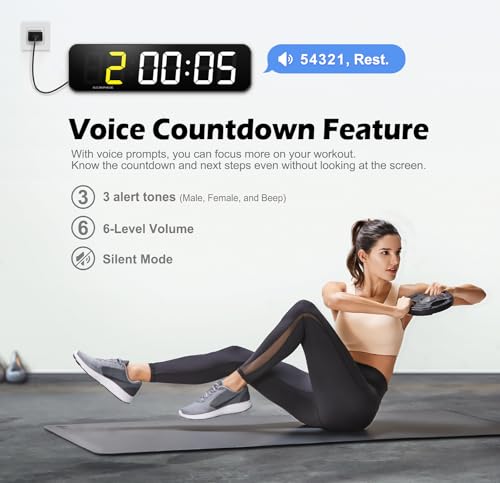 15.2-Inch Digital Gym Timer with App & Remote Control for Home & Outdoor Workouts