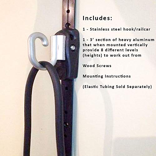 Wall Anchor for Home Gym Resistance Bands - Space Saver with Rail & Car - No Bands Included