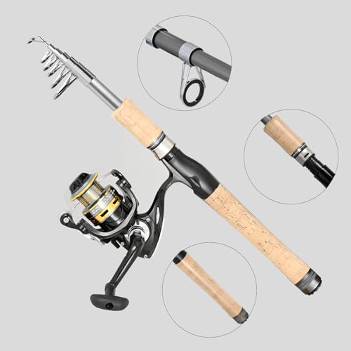 6.9FT Carbon Fiber Fishing Pole Combo Set with Reel Accessories & Bag