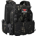 YAKEDA Black One Size Tactical Vest for Men - Lightweight 1000D Nylon Modular Vest