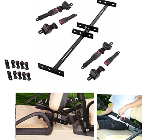 Universal 4 Passenger Golf Cart Seat Belts Kit for EZGO, Yamaha, Club Car