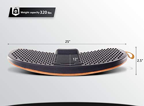 FEZIBO Standing Desk Mat with Anti-Fatigue Bar - Obsidian Black, Large
