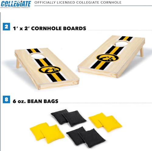 Iowa Hawkeyes Travel Cornhole Set - Portable 1'x2' NCAA Official Game