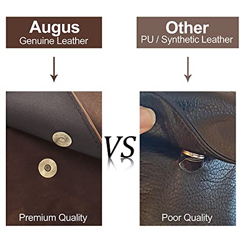 Augus Genuine Leather Small Messenger Bag Purse for Men - Brown