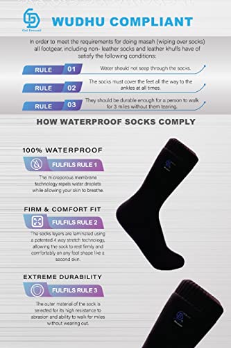 Get Dressed Waterproof Wudu Socks for Men and Women - Black 9-11