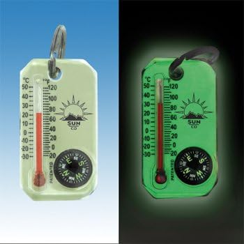 Sun Company LumaGage | Multi-Functional Glow-in-the-Dark Compass & Thermometer | Perfect for Camping and Hiking