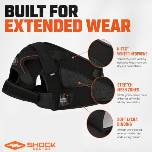 Shock Doctor Shoulder Support Brace for Men & Women, Rotator Cuff Stabilizer, Small/Medium, Black
