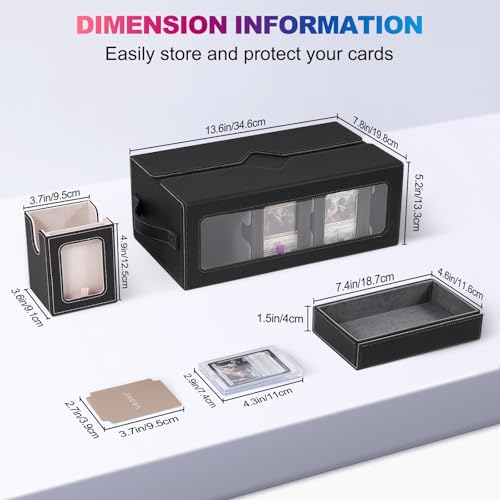 UAONO Multicolour MTG Commander Deck Box with Dice Tray, Modular Card Organizer